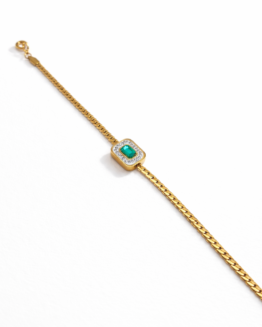 Royal Emerald Gold Chain Bracelet