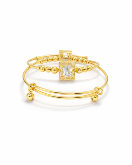 Gold Radiant Cut Bezel Bracelet