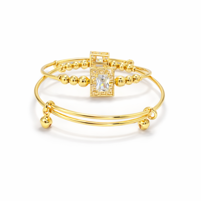 Gold Radiant Cut Bezel Bracelet