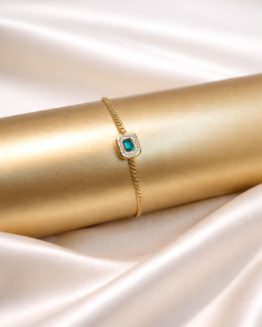 Royal Emerald Gold Chain Bracelet
