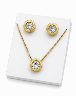 Cubic Zircon Gold Set