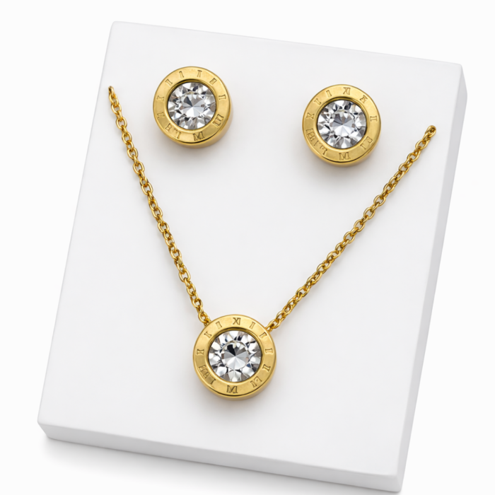 Cubic Zircon Gold Set