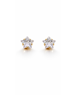 Star-Cut Zirconia Gold Studs