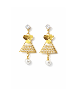 Zircon Studded Drop Earrings