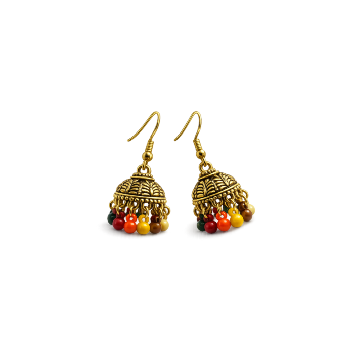 Multicolor Beaded Jhumka Multicolor Beaded Jhumka