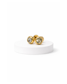 Circle Shaped Zirconia Gold Stud