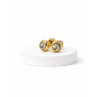 Circle Shaped Zirconia Gold Stud
