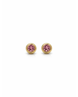 Circle Shaped Rose Zirconia Studs