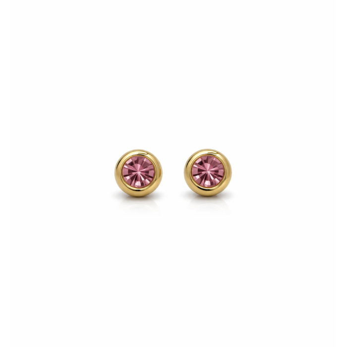 Circle Shaped Rose Zirconia Studs
