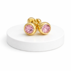 Circle Shaped Rose Zirconia Studs